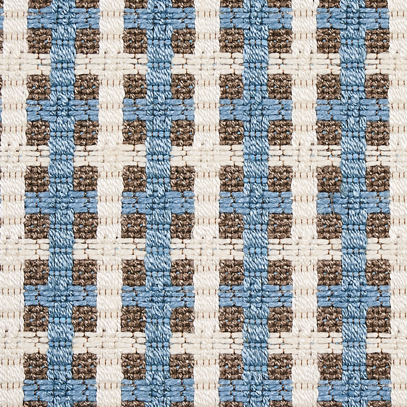 SCHUMACHER ESSENTIALS: SMALL SCALE UPHOLSTERY FABRICS CROSSTOWN PATTERN WOVENS PATTERN WOVENS SKY - 70390