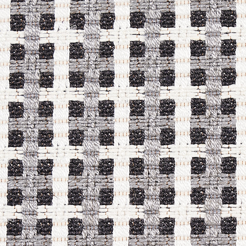 SCHUMACHER ESSENTIALS: SMALL SCALE UPHOLSTERY FABRICS CROSSTOWN PATTERN WOVENS PATTERN WOVENS GRAPHITE - 70392
