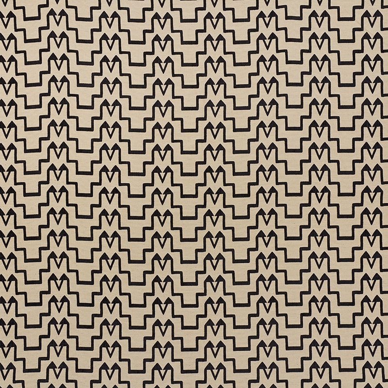 SCHUMACHER DAVID KAIHOI TURKISH STEP CHENILLE,PATTERN WOVENS CHENILLE,PATTERN WOVENS BLACK/NATURAL - 71240