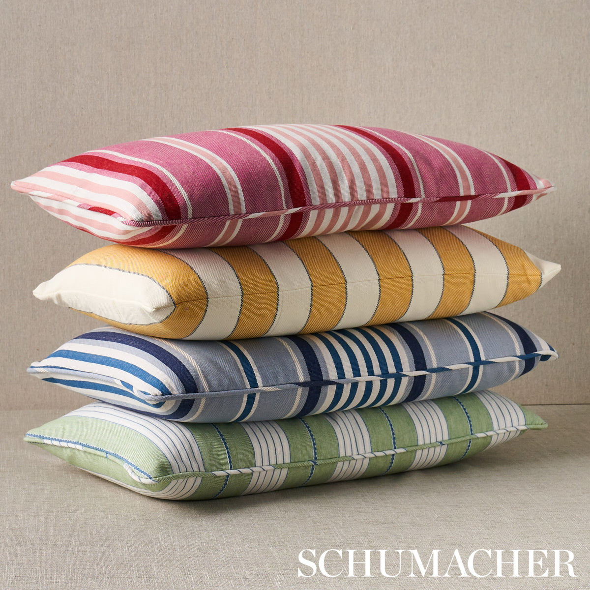 SCHUMACHER FABRIC STRIPES REVISITS AUDREY STRIPE GREEN - 71376