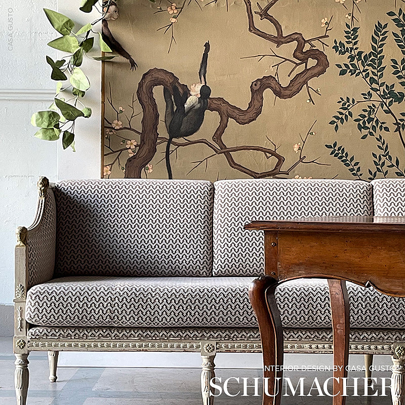 SCHUMACHER ESSENTIALS: LUXE UPHOLSTERY FABRICS ANATOLE PATTERN WOVENS PATTERN WOVENS CHARCOAL - 71602