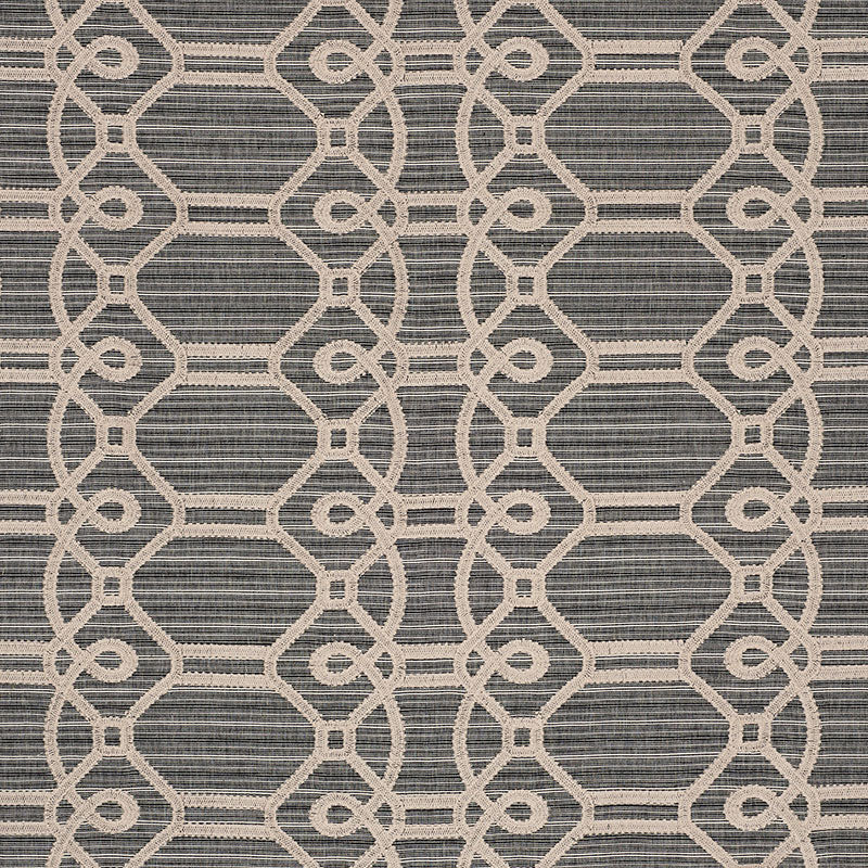 SCHUMACHER CARAVANNE ZIZ EMBROIDERY PATTERN WOVENS PATTERN WOVENS COAL - 71931