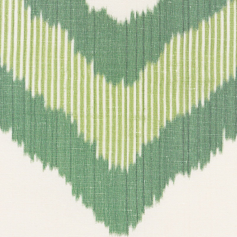 SCHUMACHER IKAT COLLECTION CHEVRON IKAT PATTERNED WOVENS PATTERNED WOVENS GREEN - 72631