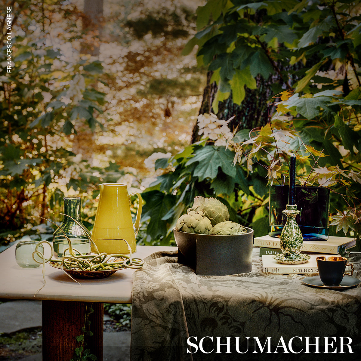 SCHUMACHER CUT & PATTERNED VELVETS CORDWAIN VELVET EMBROIDERIES EMBROIDERIES OLIVE - 73951