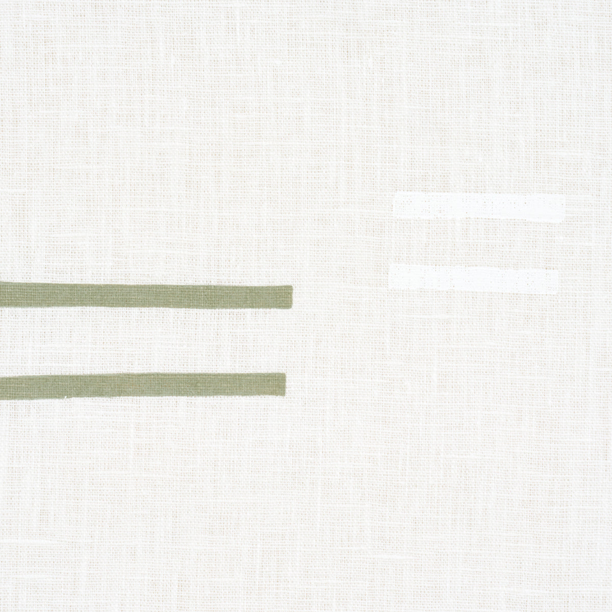 Minimal linen-textured canvas with two olive-green bars on the left and two pale white bars on the right.