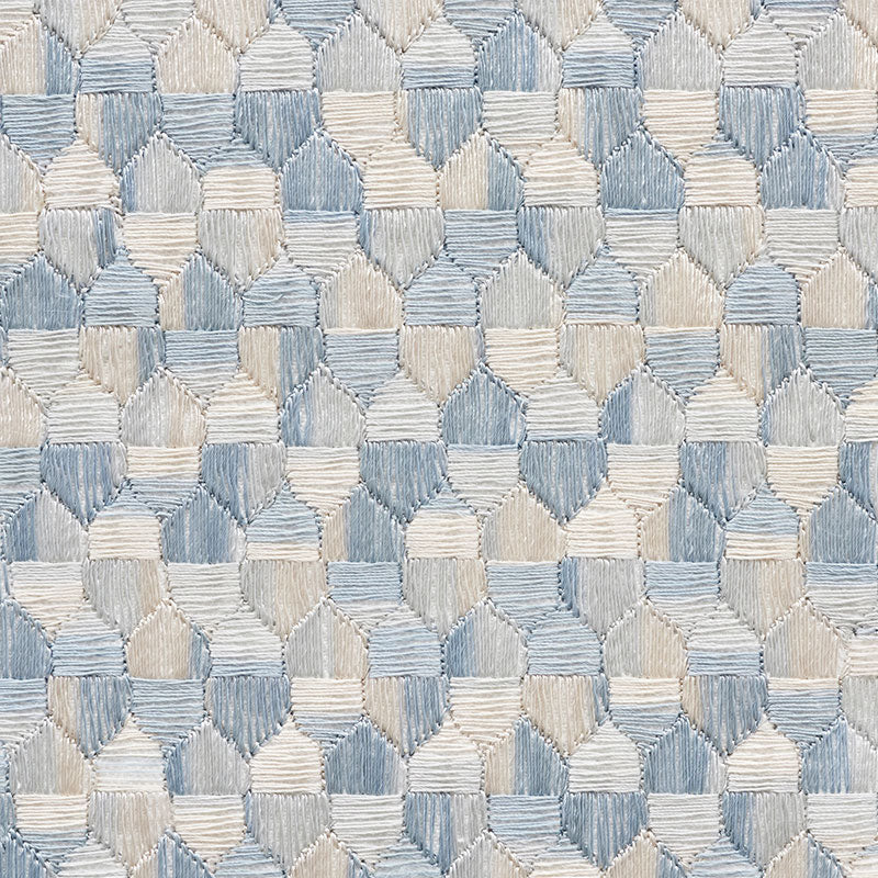 Light blue plain weave fabric in sky color.