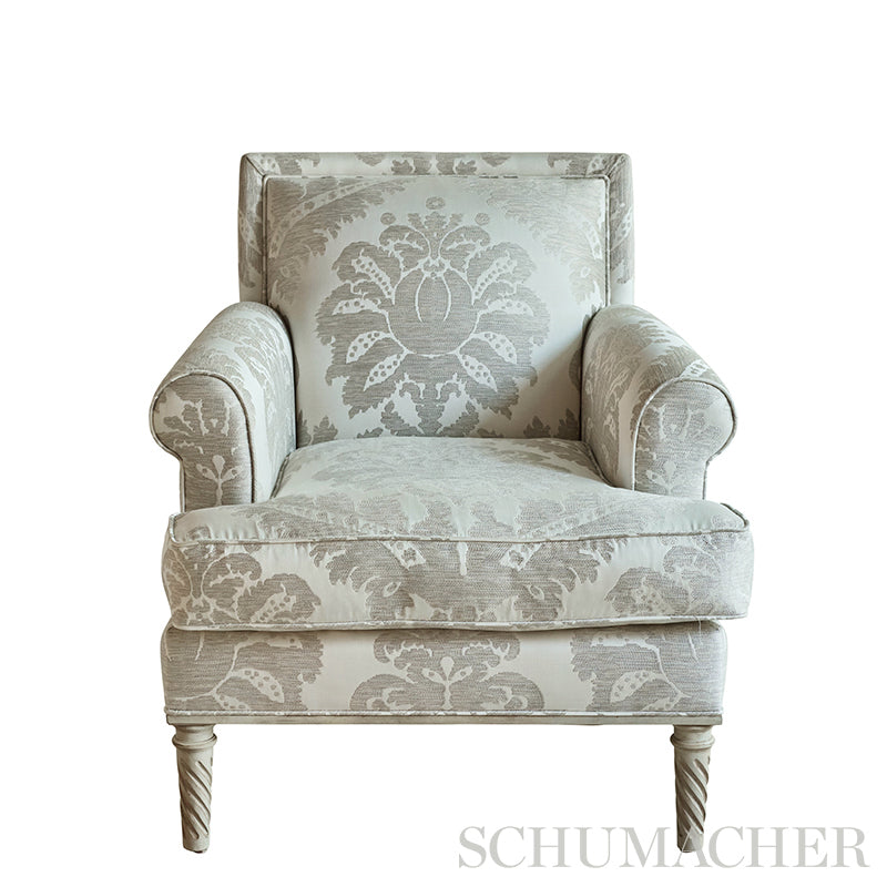 SCHUMACHER RELAXED GLAMOUR CRAWFORD DAMASK PATTERN WOVENS PATTERN WOVENS PLATINUM - 75150