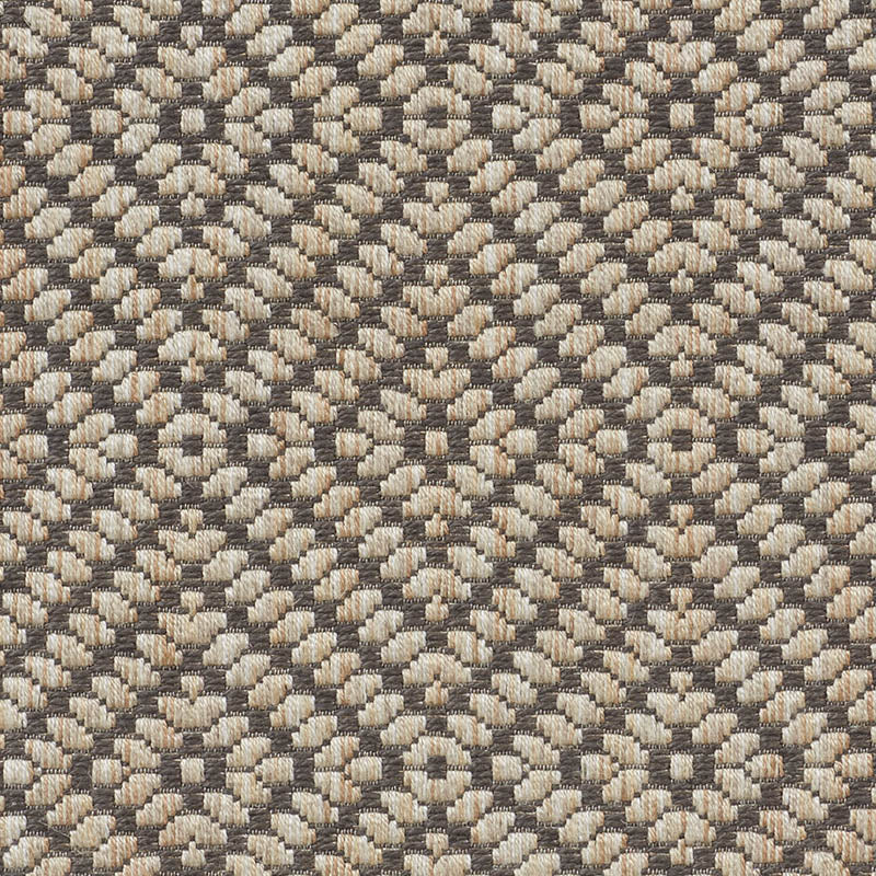 Beige and taupe woven fabric with a tight checker/basket weave pattern, ideal for upholstery.