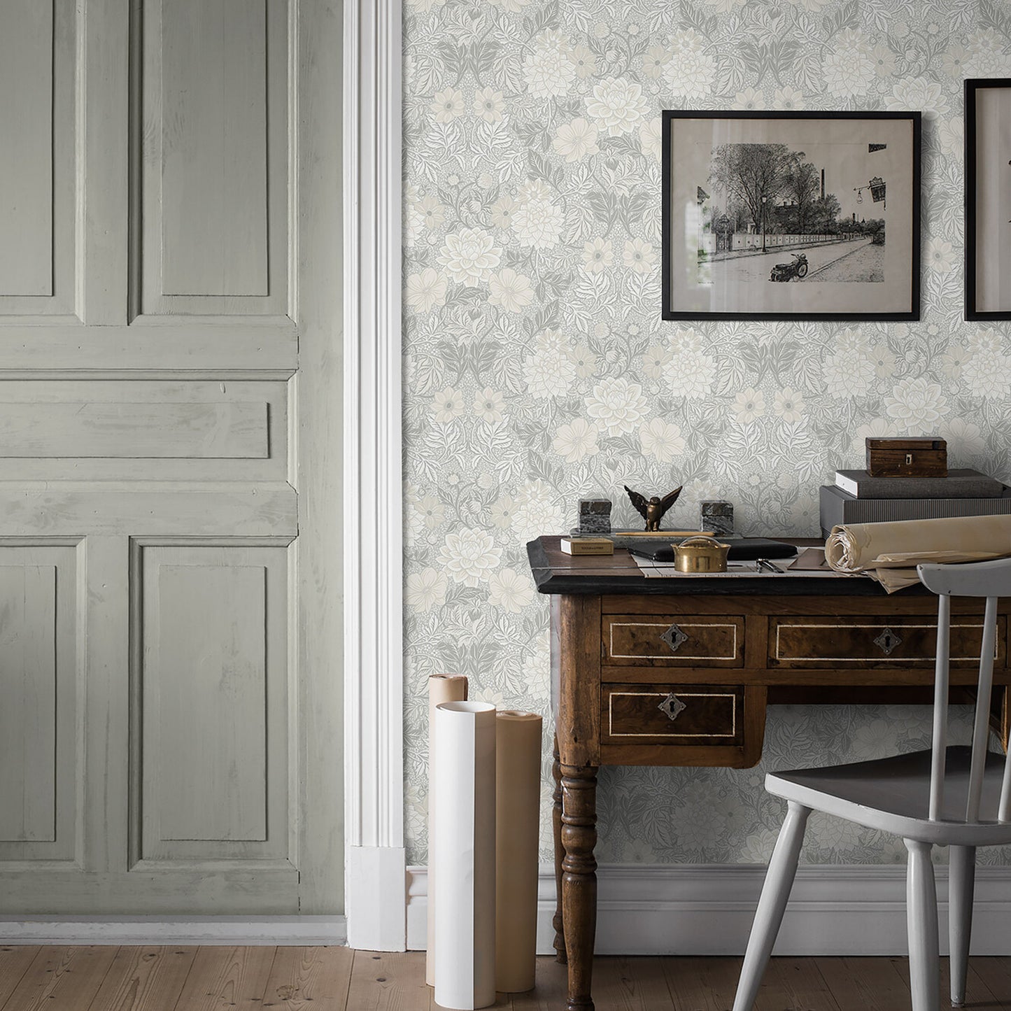 SCHUMACHER WALLCOVERING BORASTAPETER DAHLIA GARDEN NATURAL - 7664