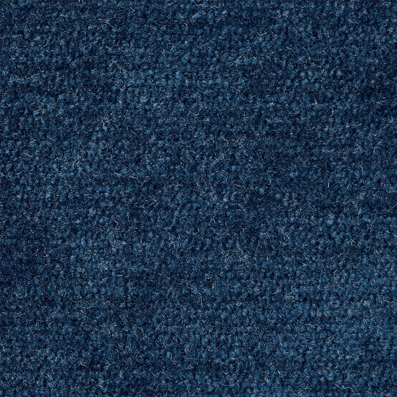 Close-up of dark blue textured fabric with a denim-like weave.