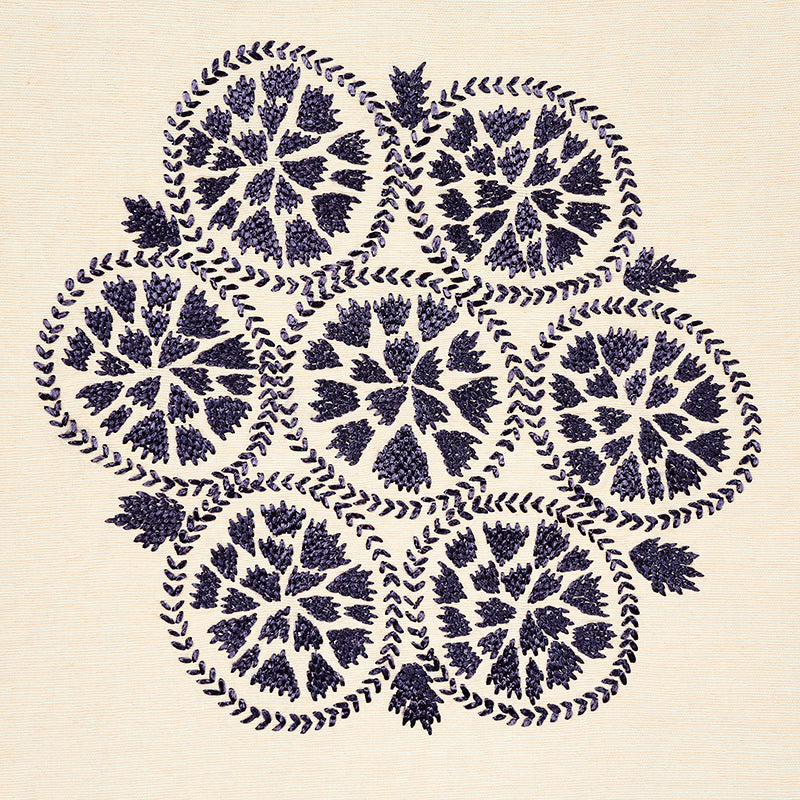 SCHUMACHER NEW TRADITIONAL II ISLA HAND EMBROIDERY EMBROIDERIES EMBROIDERIES SLATE - 77492