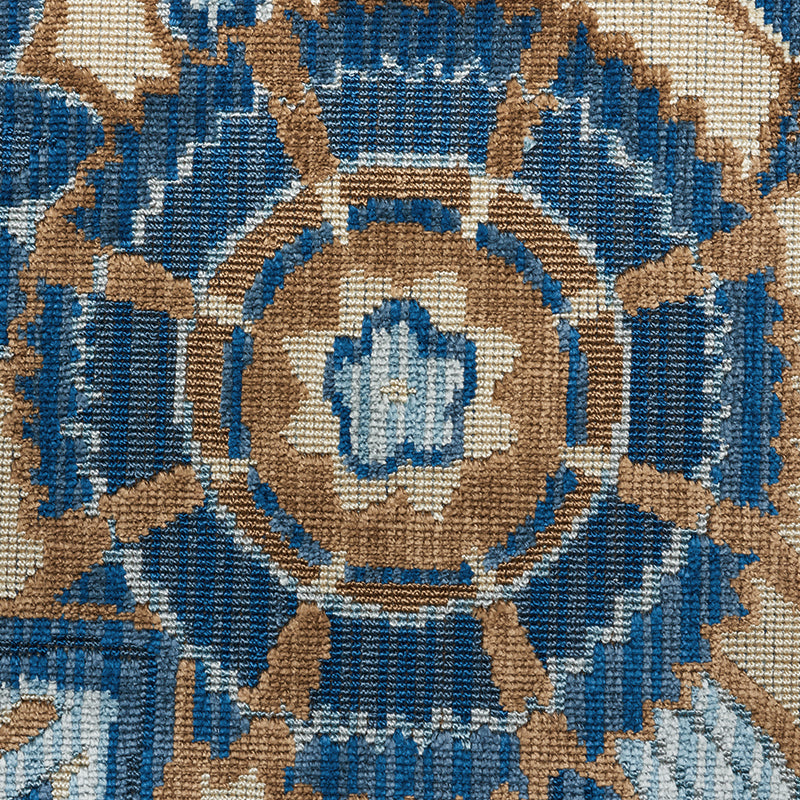 SCHUMACHER CUT & PATTERNED VELVETS GARLAND VELVET CUT VELVET CUT VELVET BLUE - 77761