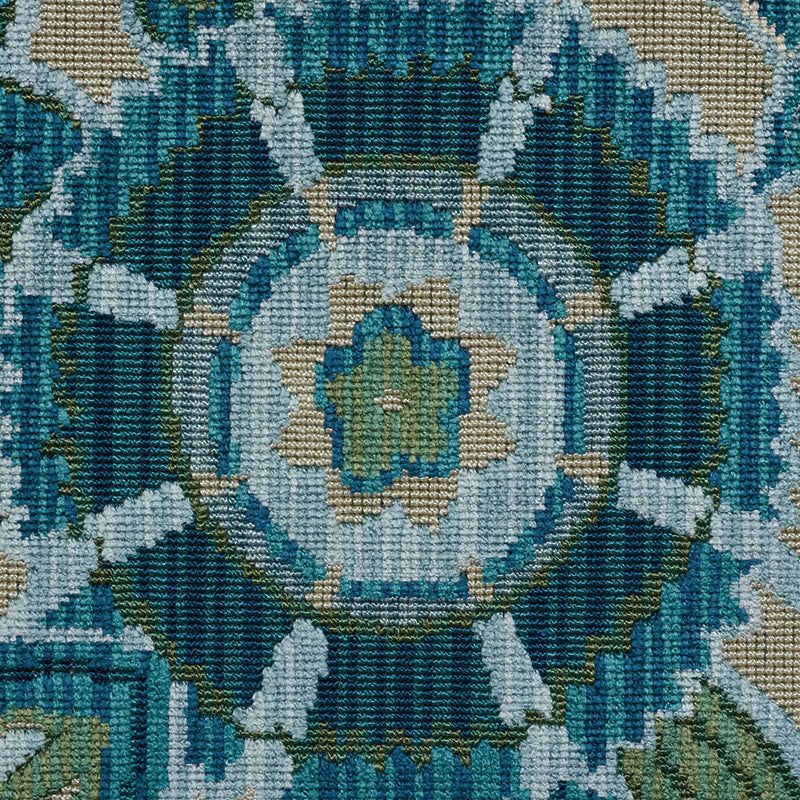 SCHUMACHER CUT & PATTERNED VELVETS GARLAND VELVET CUT VELVET CUT VELVET PEACOCK - 77762