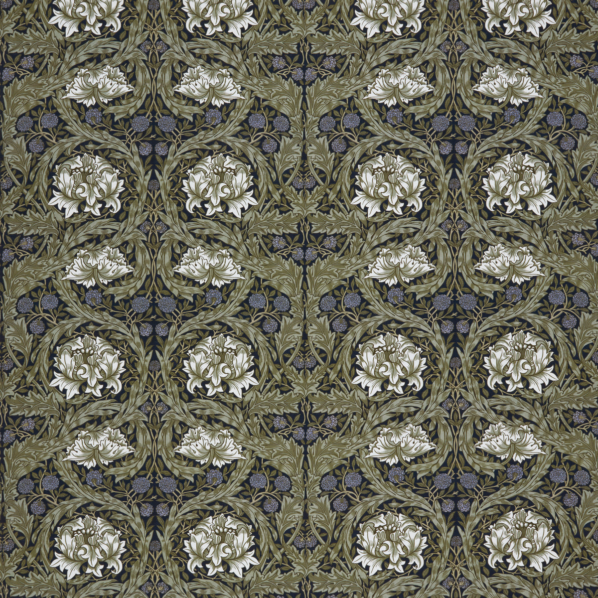 STOUT TEXTILES MULTIPURPOSE,PRINT TRADITIONAL, LEAF NAVY - 7860-1