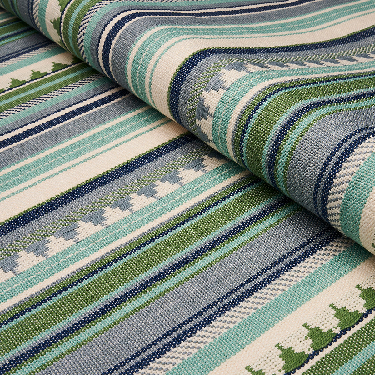 SCHUMACHER OPEN SKY ZUNI STRIPE PATTERN WOVENS PATTERN WOVENS AQUA - 78733