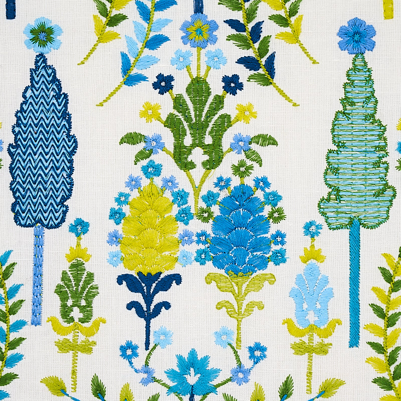 SCHUMACHER PERENNIAL FAVORITES DESNA EMBROIDERY EMBROIDERIES EMBROIDERIES BLUE , GREEN - 79821