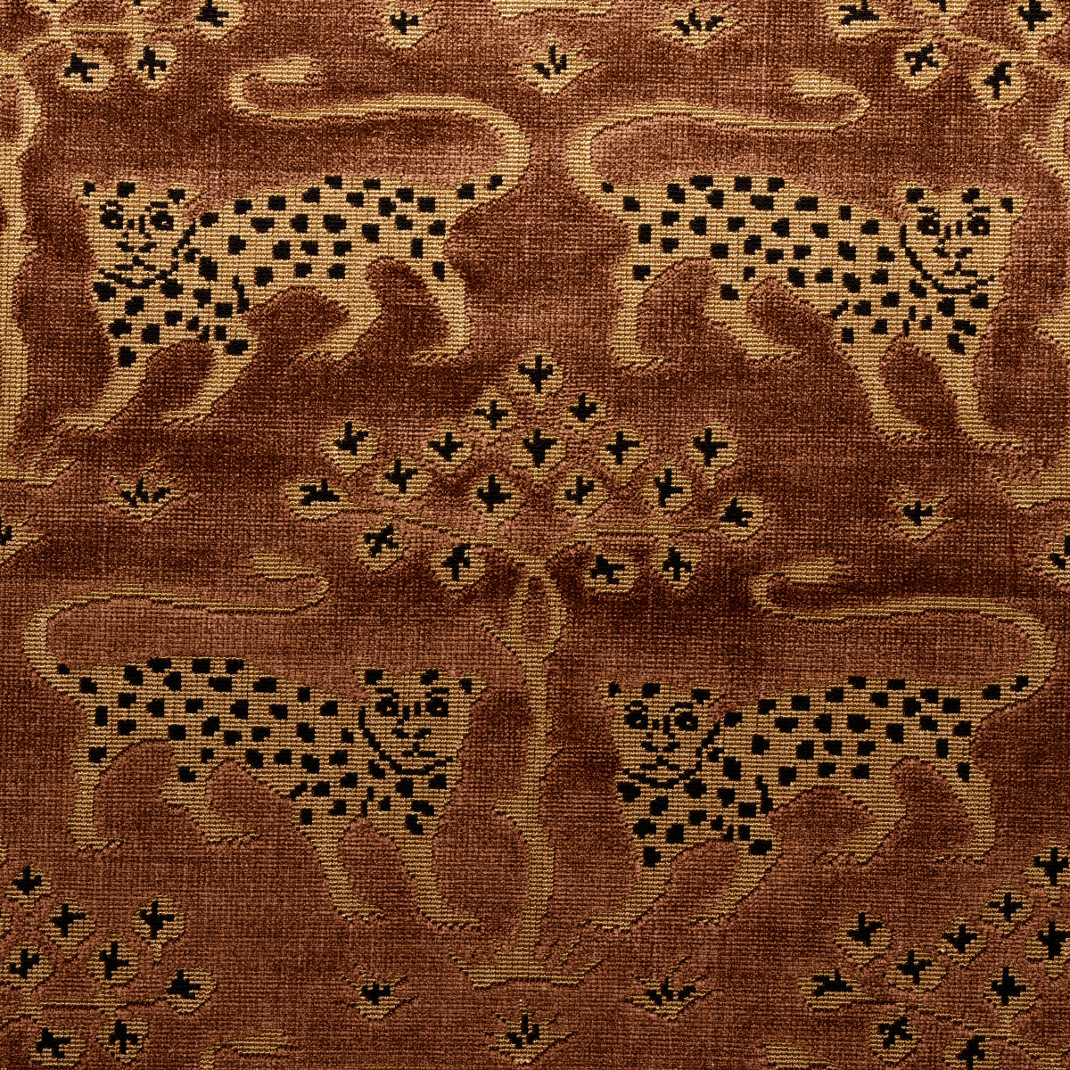 SCHUMACHER CUT & PATTERNED VELVETS WOODLAND LEOPARD VELVET VELVETS,CUT VELVET,HIGH PERFORMANCE VELVETS,CUT VELVET,HIGH PERFORMANCE SEPIA - 80083