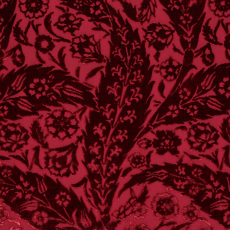 SCHUMACHER CABANA SAZ PAISLEY SILK VELVET VELVETS VELVETS BURGUNDY - 80782