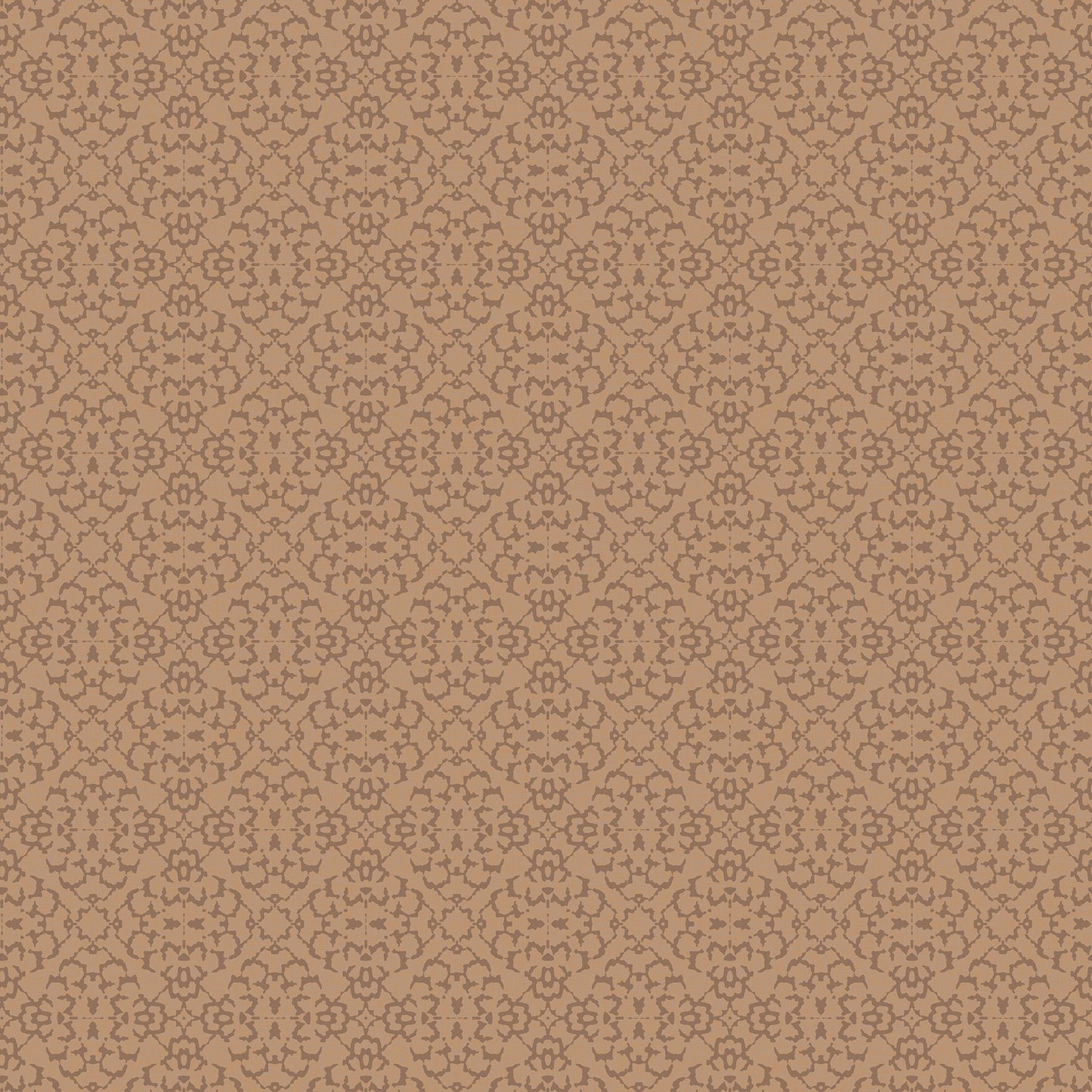 Beige damask patterned wallpaper with a tan floral lattice motif; decorative design.