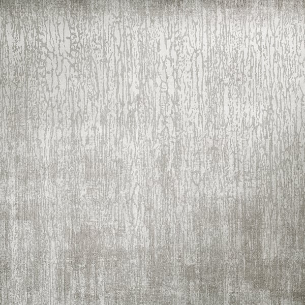 Grey metallic textured wallpaper with vertical irregular streaks and subtle gradient.