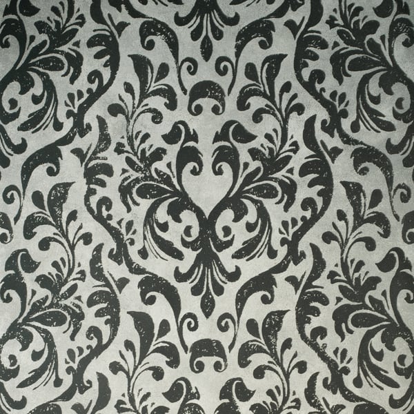 Galerie Wallcoverings Urban Classics Flocked Damask Galerie Wallcoverings Silver, Grey - GH81256-23