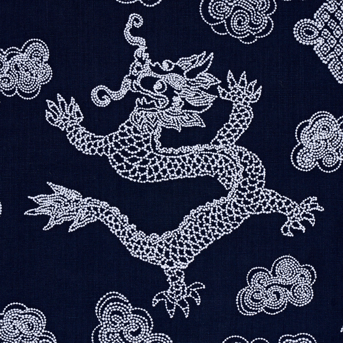 SCHUMACHER UNCOMMON THREADS DRAGON EMBROIDERY EMBROIDERIES EMBROIDERIES NAVY - 81550