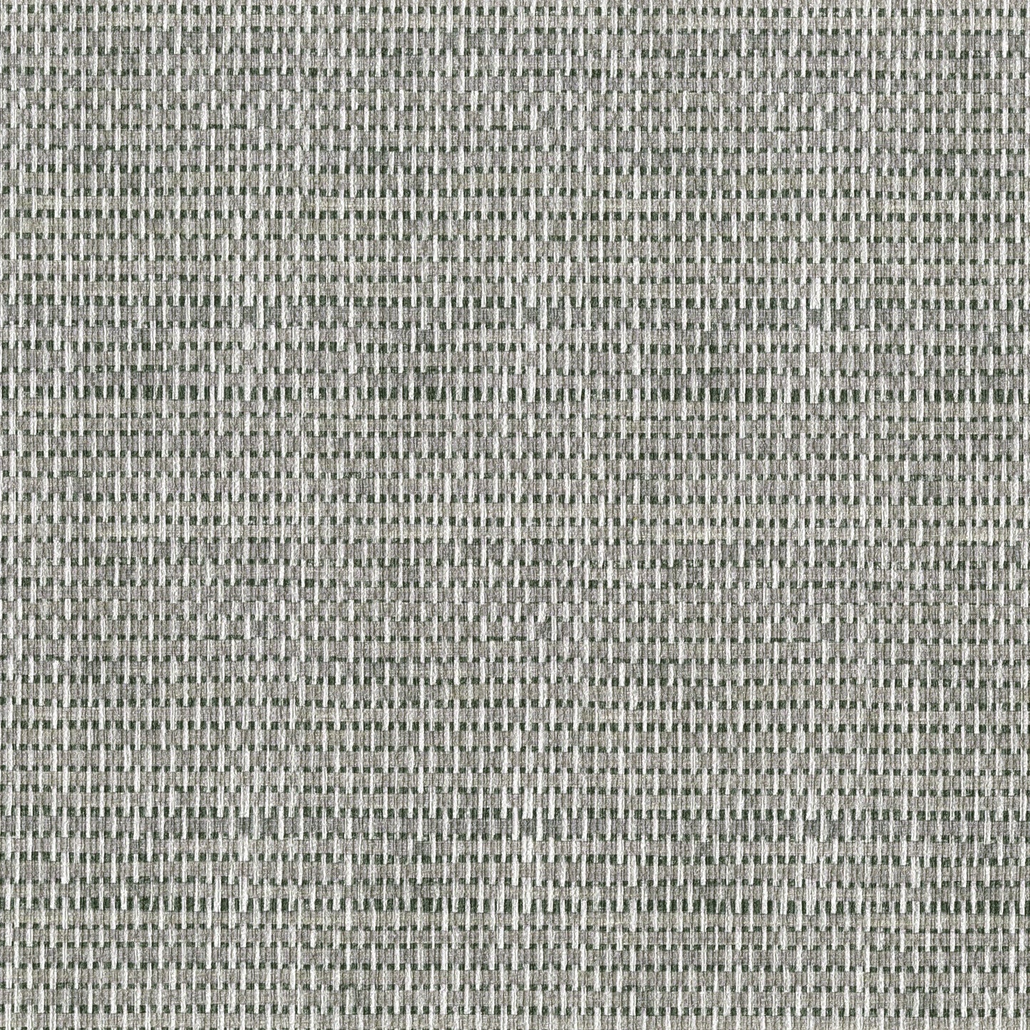 Close-up of gray-green woven fabric with a tight checkered pattern.