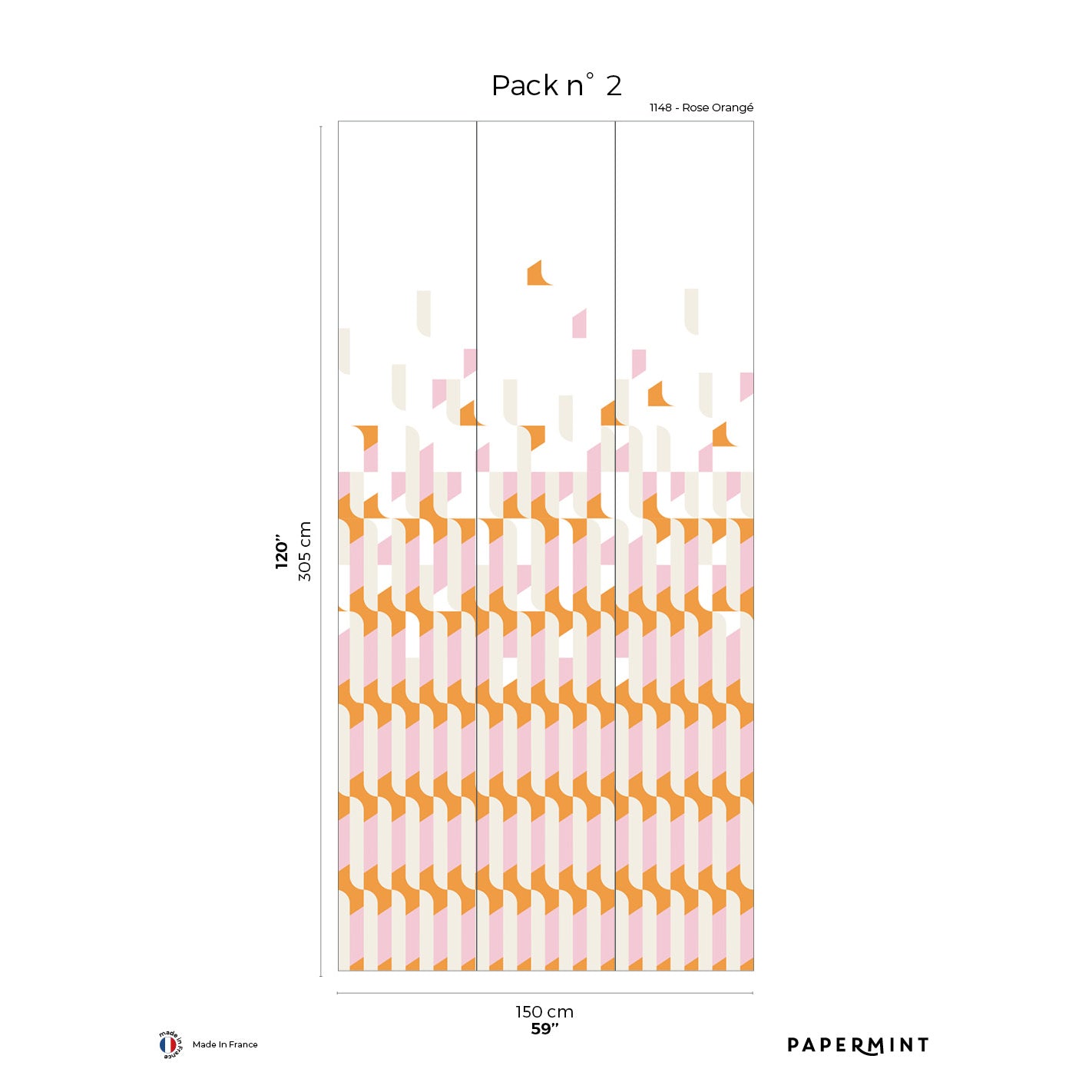 Veer Decor Alma Pack 2 in Pink Wall Mural Patterns Mural Pink Mural - 8184-AB3-B