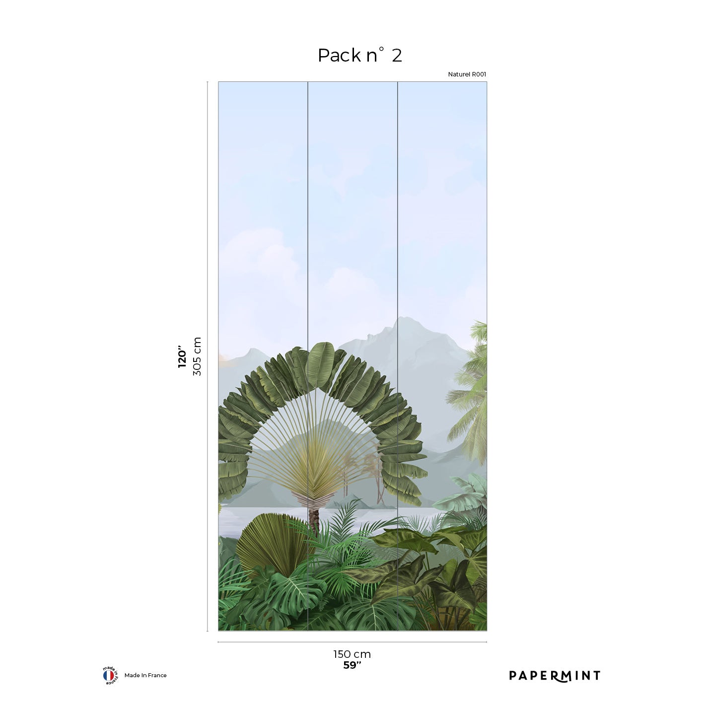 Veer Decor Amazonia Pack 2 in Blue Wall Mural Tropical Mural Blue Mural - 8184-AC1-B