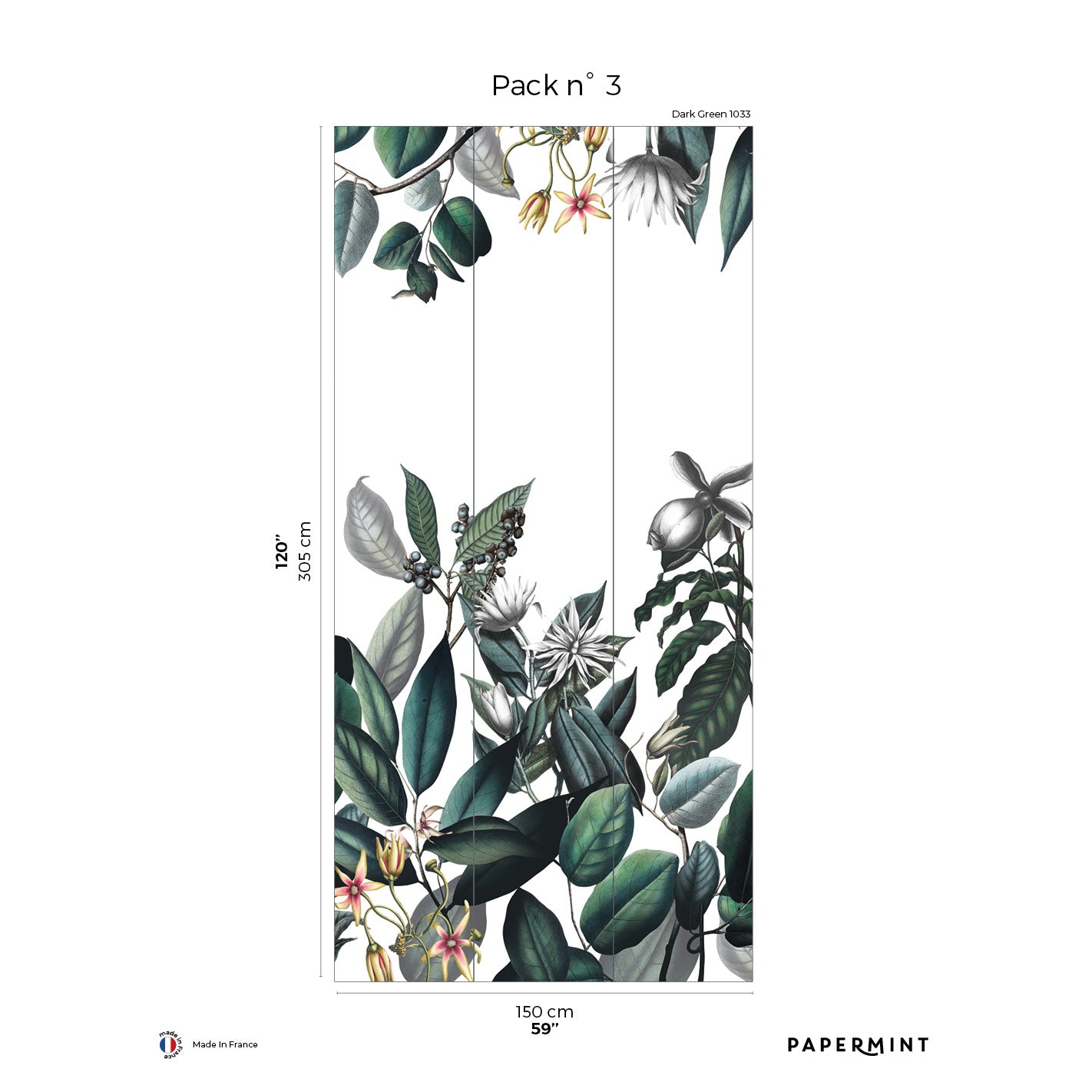 Veer Decor Cali Pack 3 in Green Wall Mural Tropical Mural Green Mural - 8184-AL1-C