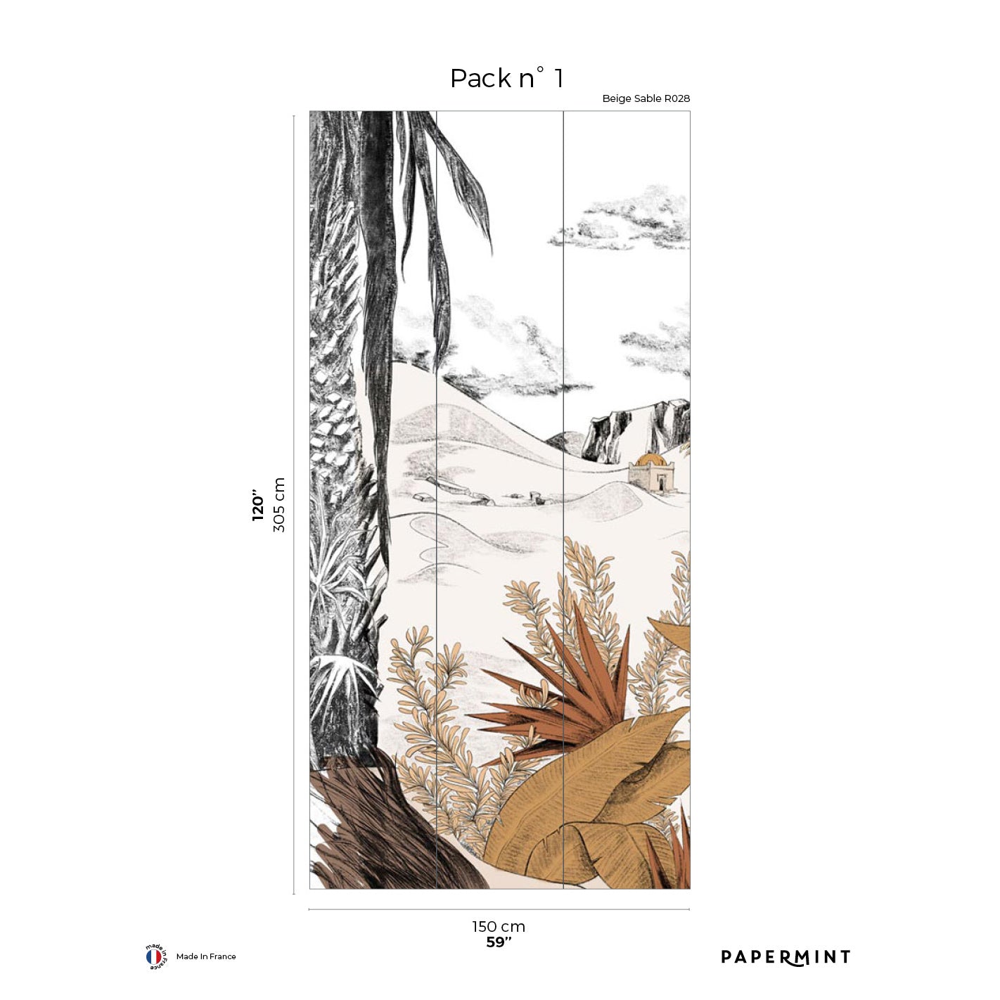 Veer Decor Dune Pack 1 in Beige Wall Mural Landscape Mural Beige Mural - 8184-AW1-A