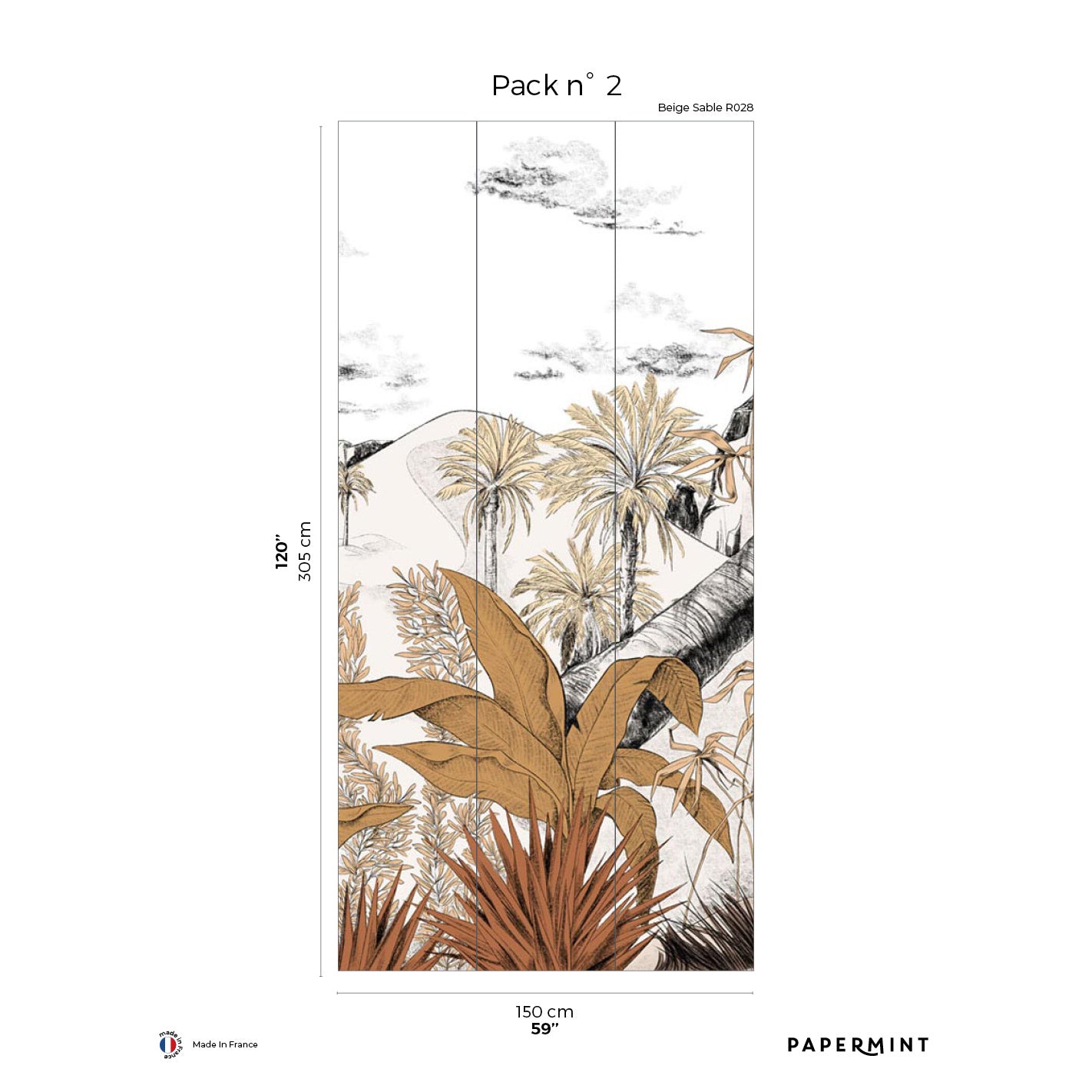 Veer Decor Dune Pack 2 in Beige Wall Mural Landscape Mural Beige Mural - 8184-AW1-B