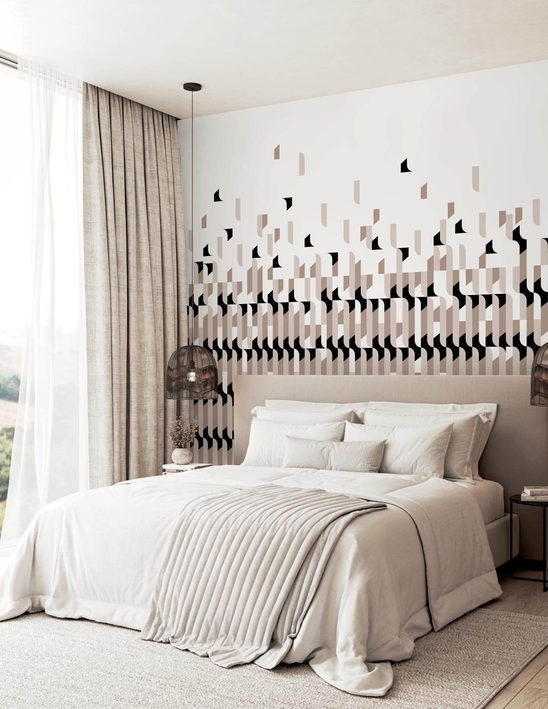 Veer Decor Alma Pack 1 & 2 in Black Wall Mural Patterns Mural Black Mural - 8184-BDL-AB1