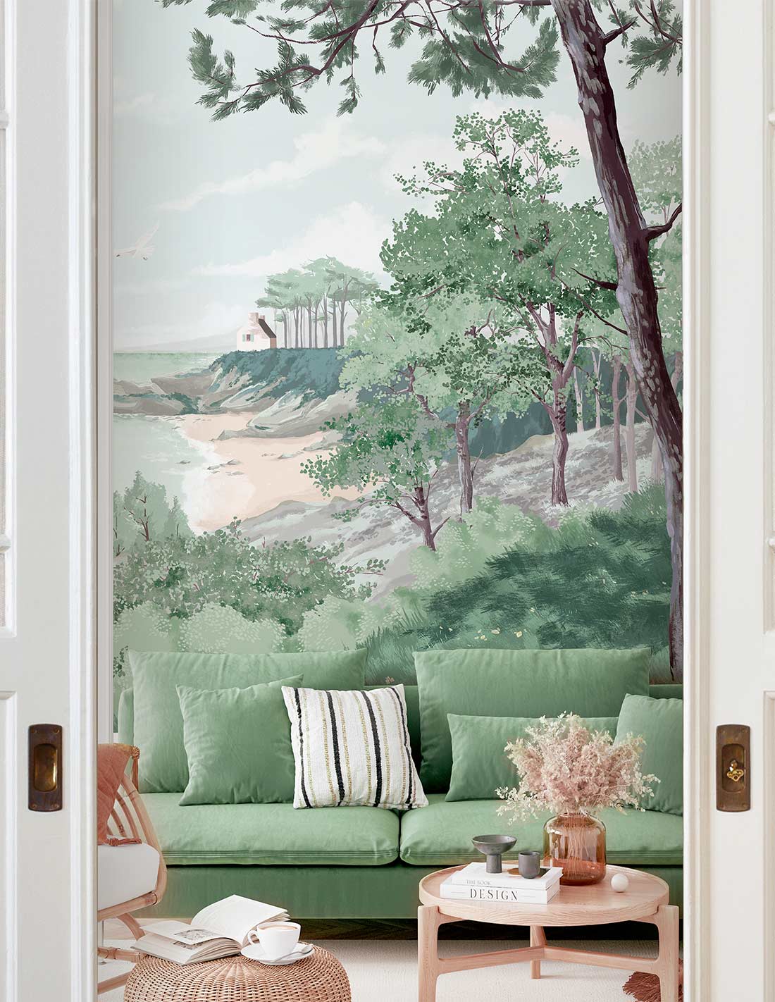 Veer Decor Bretagne Pack 1, 2, 3 & 4 in Green Wall Mural Landscape Mural Green Mural - 8184-BDL-AI