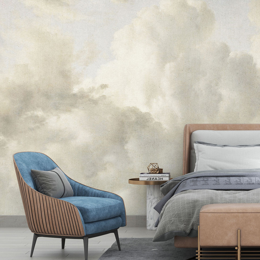 Veer Decor Cotton Sky Pack 1 & 2 in Beige Wall Mural Nature Mural Beige Mural - 8184-BDL-AN