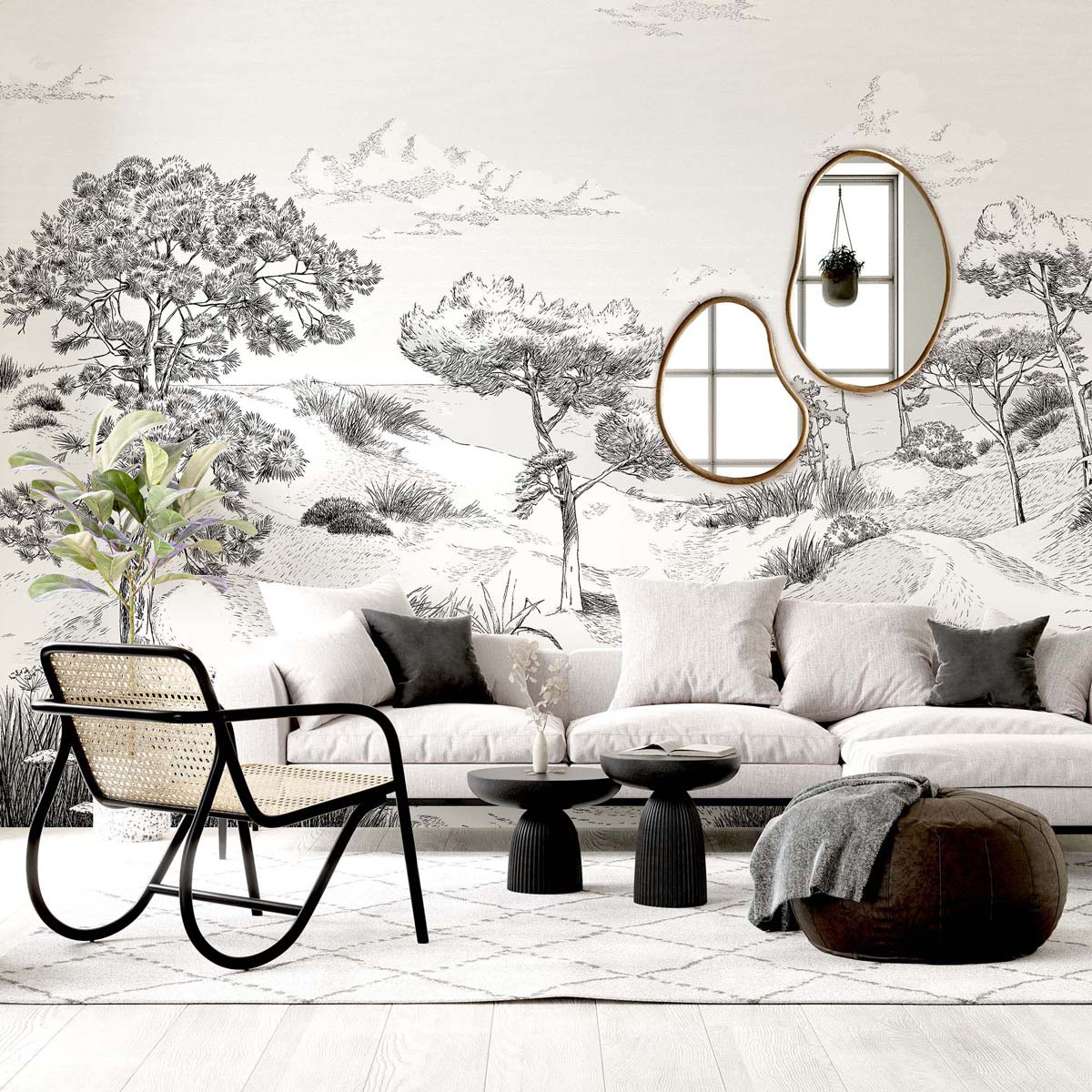 Veer Decor Wild Coast Pack 1, 2 & 3 in Gray Wall Mural Landscape Mural Gray Mural - 8184-BDL-AR