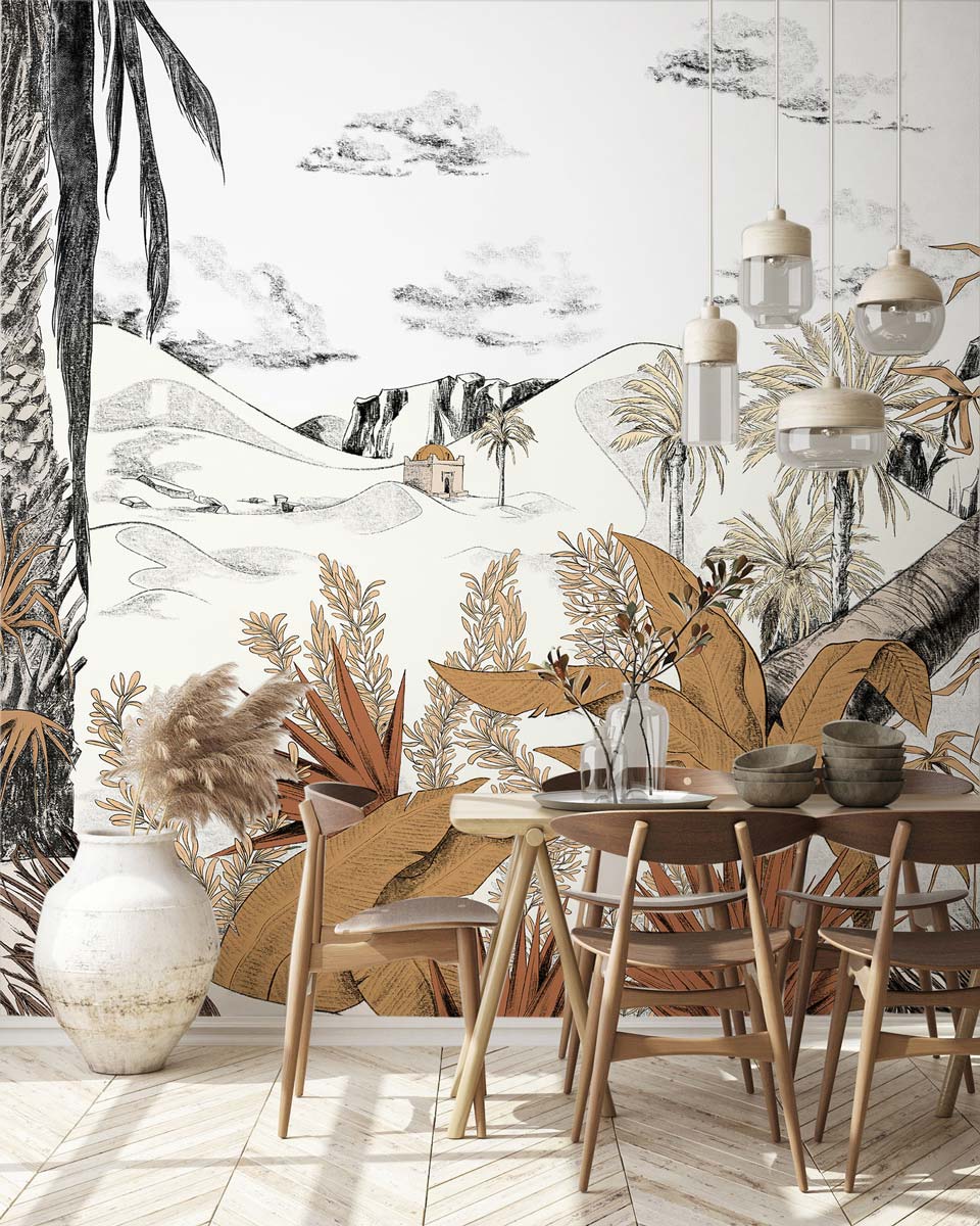 Veer Decor Dune Pack 1, 2 & 3 in Beige Wall Mural Landscape Mural Beige Mural - 8184-BDL-AW1