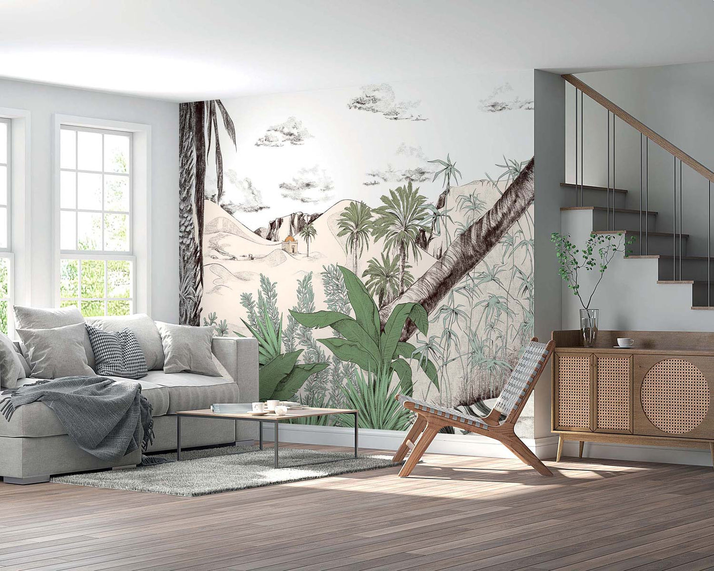 Veer Decor Dune Pack 1, 2 & 3 in Green Wall Mural Landscape Mural Green Mural - 8184-BDL-AW2