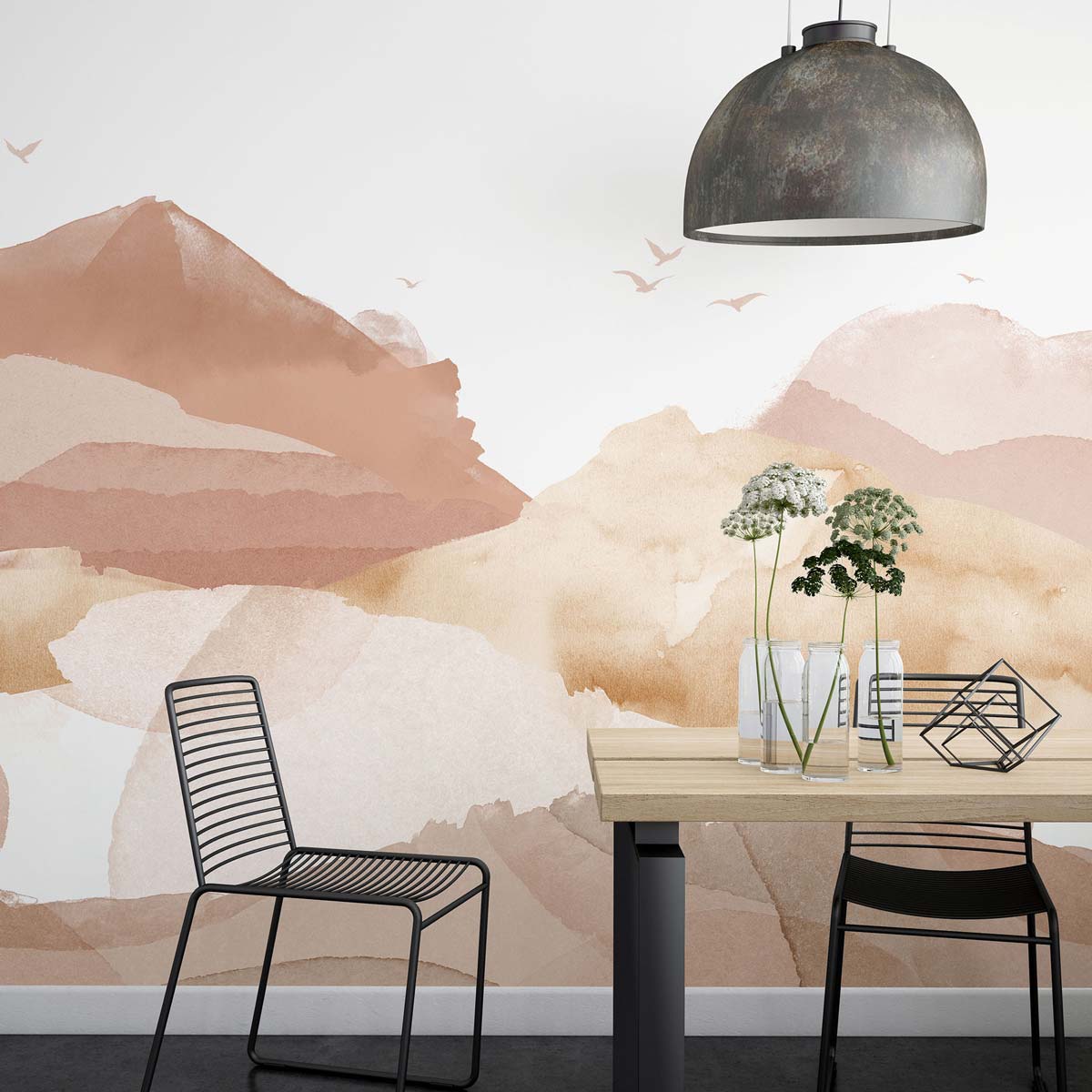 Veer Decor Hills Pack 1, 2 & 3 in Orange Wall Mural Landscape Mural Orange Mural - 8184-BDL-BH2