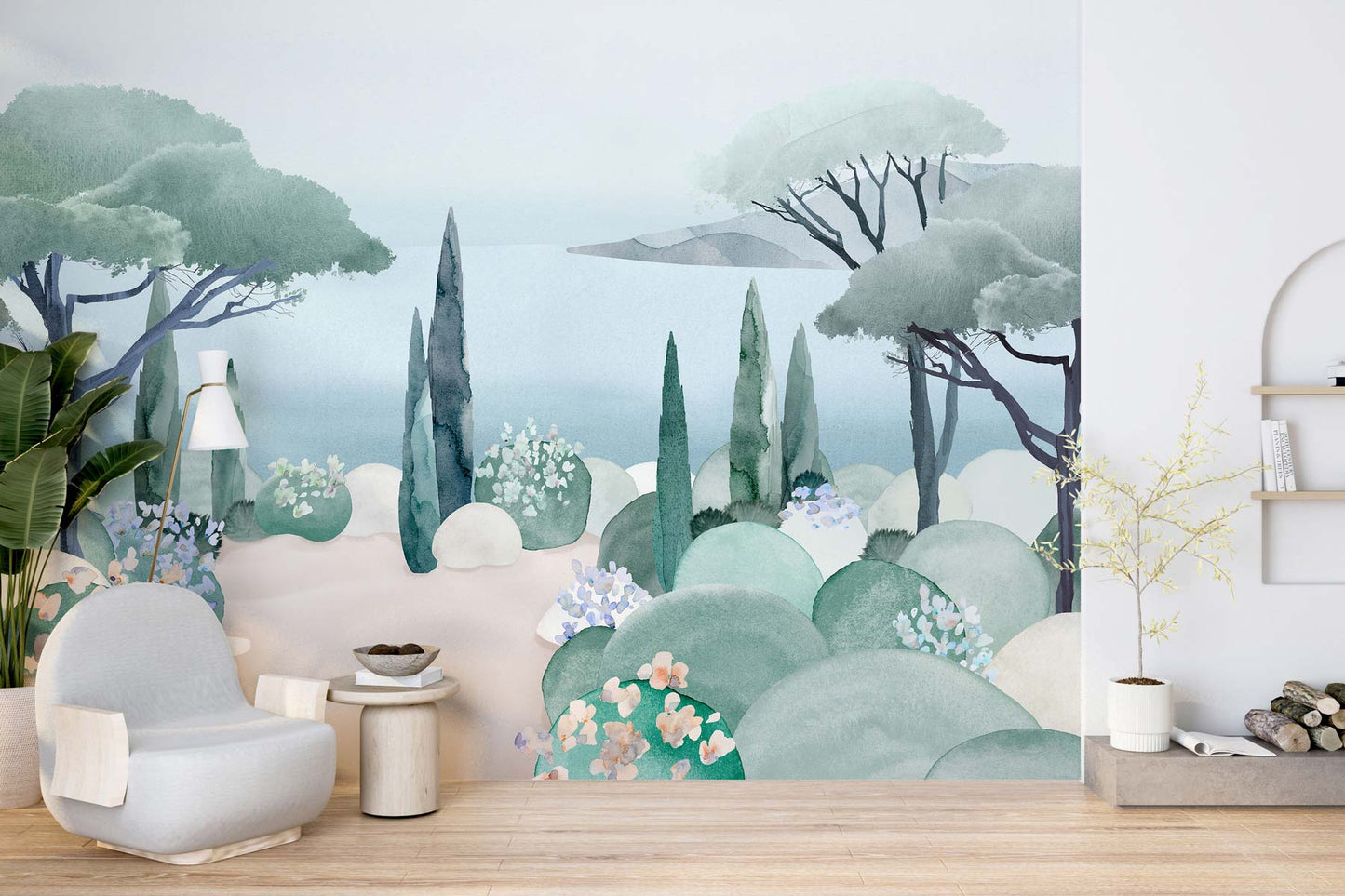 Veer Decor The Sea Pack 1, 2 & 3 in Blue Wall Mural Landscape Mural Blue Mural - 8184-BDL-BO