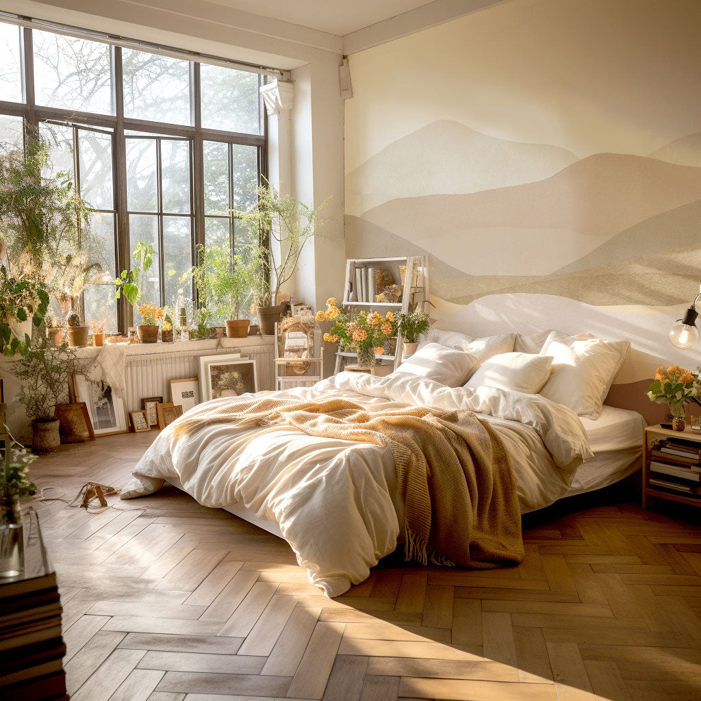 Veer Decor The Hills Pack 1 & 2 in Pink Wall Mural Landscape Mural Pink Mural - 8184-BDL-BP1