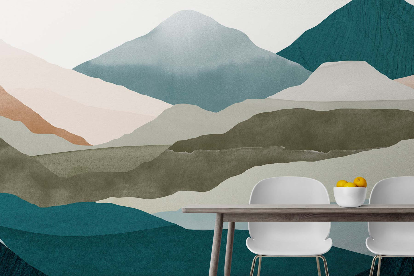 Veer Decor Montagna Pack 1, 2 & 3 in Teal Wall Mural Nature Mural Teal Mural - 8184-BDL-CE1