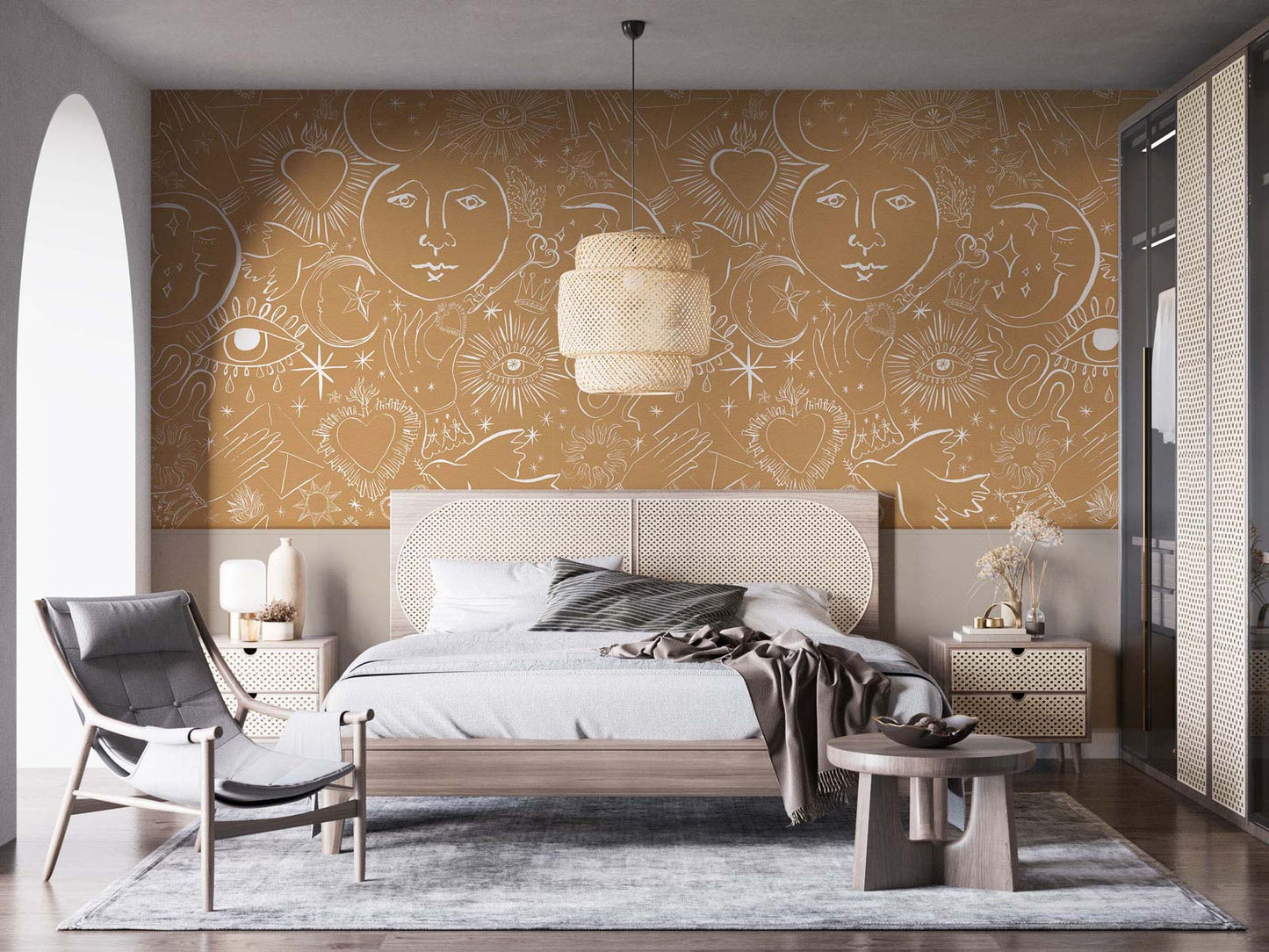 Veer Decor Mystic Pack 1, 2 & 3 in Brown Wall Mural Words & Symbols Mural Brown Mural - 8184-BDL-CH2