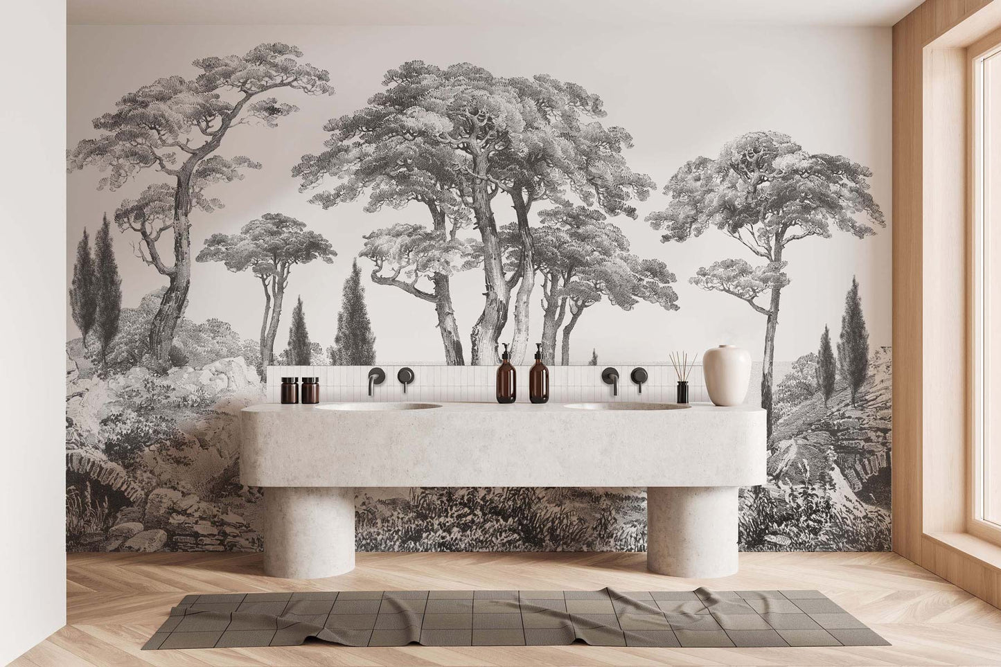 Veer Decor Porquerolles Pack 1, 2 & 3 in Gray Wall Mural Nature Mural Gray Mural - 8184-BDL-CP