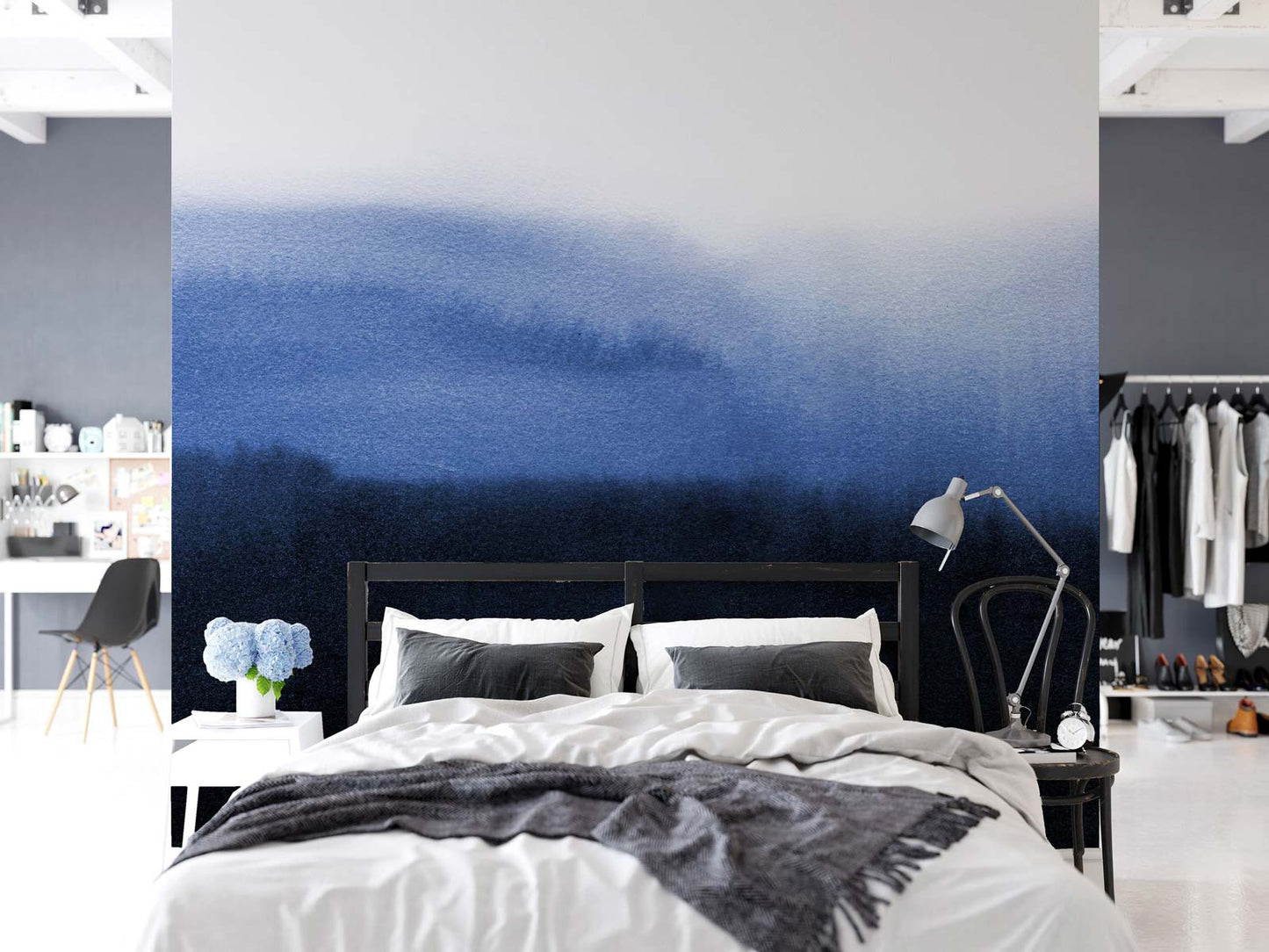 Veer Decor Sfumato Pack 1, 2 & 3 in Blue Wall Mural Abstract Mural Blue Mural - 8184-BDL-CX