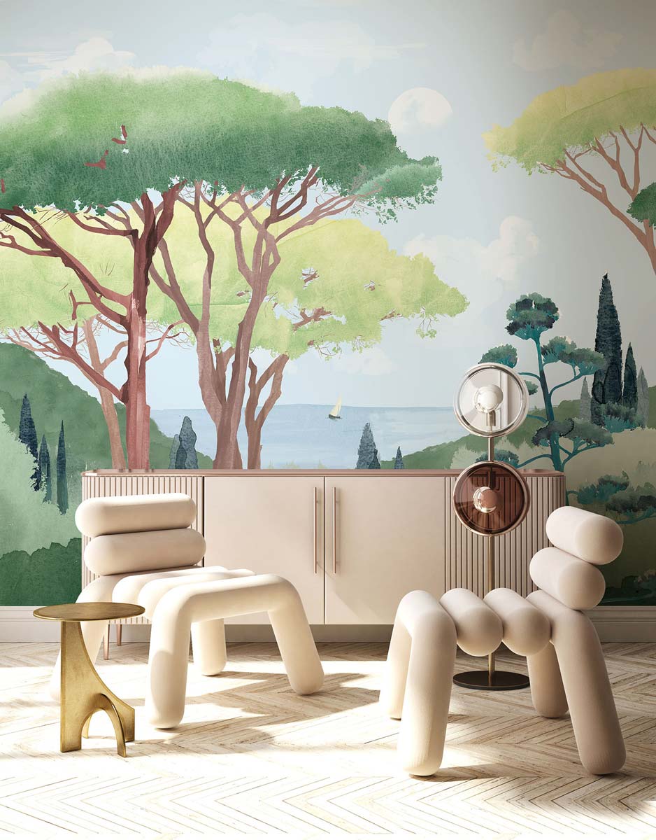 Veer Decor Tuscany Watercolor Pack 1, 2 & 3 in Multi Wall Mural Coastal Mural Multi Mural - 8184-BDL-DA