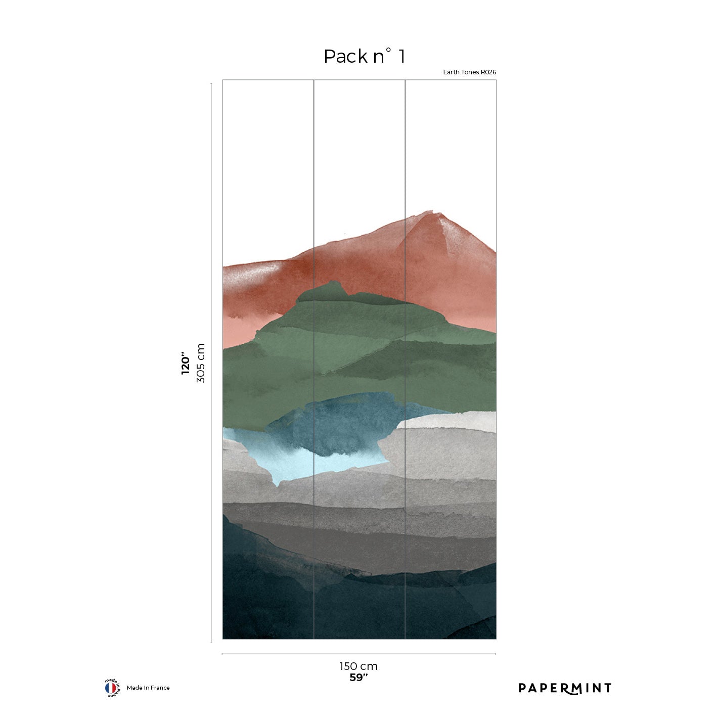 Veer Decor Hills Pack 1 in Multi Wall Mural Landscape Mural Multi Mural - 8184-BH1-A