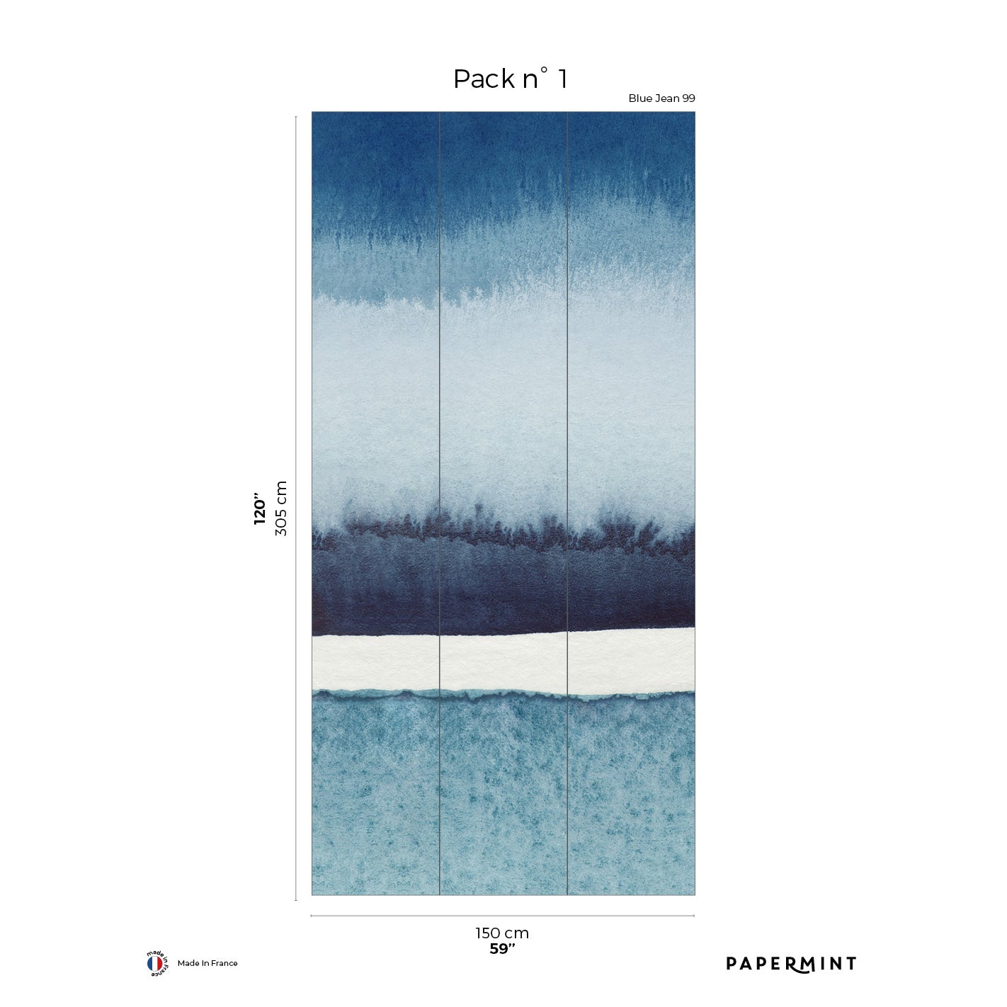 Veer Decor Sea Horizon Pack 1 in Blue Wall Mural Abstract Mural Blue Mural - 8184-BI1-A