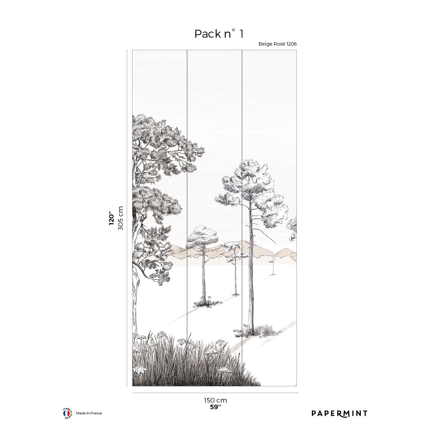 Veer Decor Shadows Pack 1 in Pink Wall Mural Nature Mural Pink Mural - 8184-BS3-A