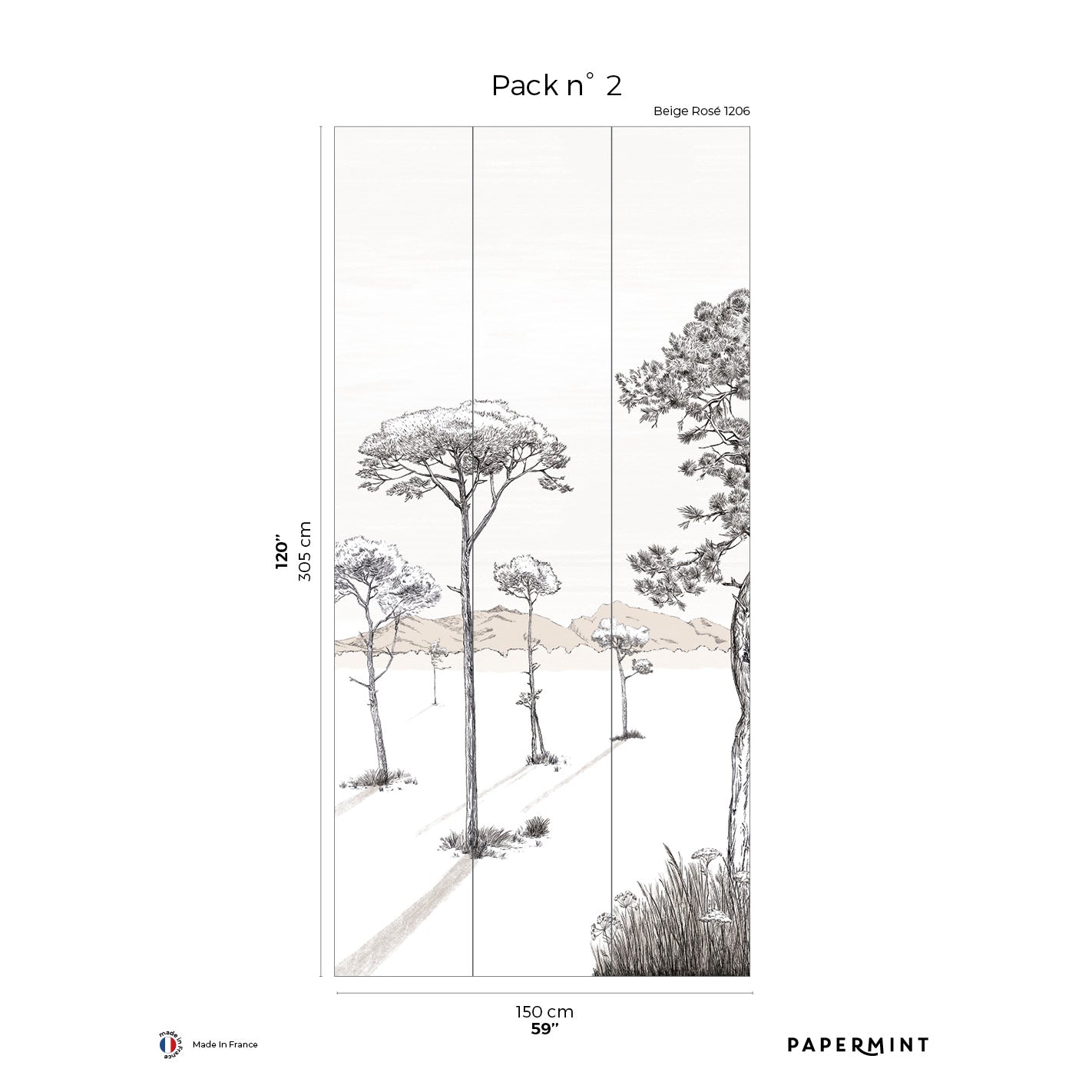 Veer Decor Shadows Pack 2 in Pink Wall Mural Nature Mural Pink Mural - 8184-BS3-B